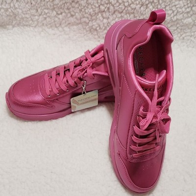 SKECHERS UNO Street Los Angeles Women's Athletic Sneakers Magenta Lace Up
