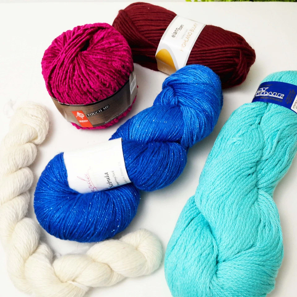 Lote de Hilos de Tejer Crochet Highland Lana Algodón Merino Brillante Stellina Suri Foto 2 de 4