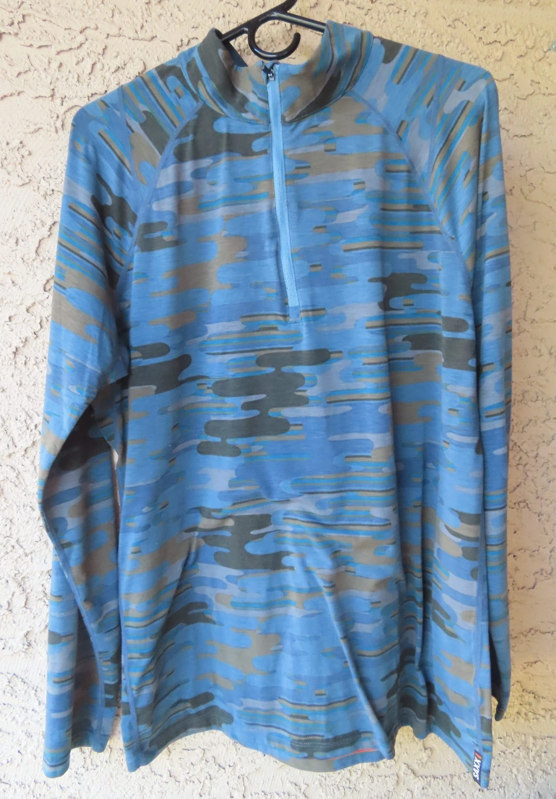 SAXX Viewfinder Half Zip Poly-Merino Wool blend Base Layer Shirt size Large