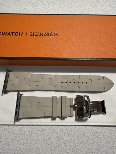 Hermès Kilim Sport Soft Rubber Apple Watch Strap Beton Color 46mm Compatible - 第 3/8 張圖片