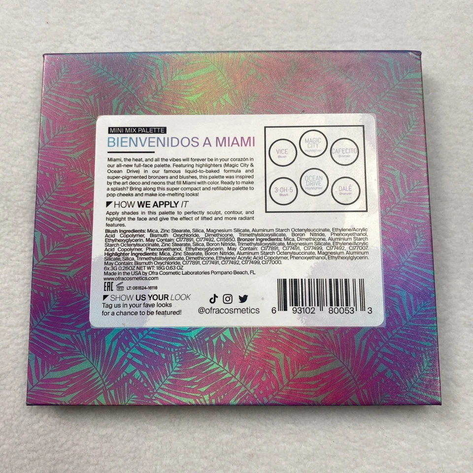 Ofra Bienvenidos A Miami Palette Check Blush Bronzer Highlighter Set $42 - Image 3 of 4