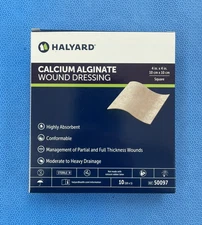HALYARD 4"x4" Calcium Alginate Wound Dressing Sterile Box of 10 #50097