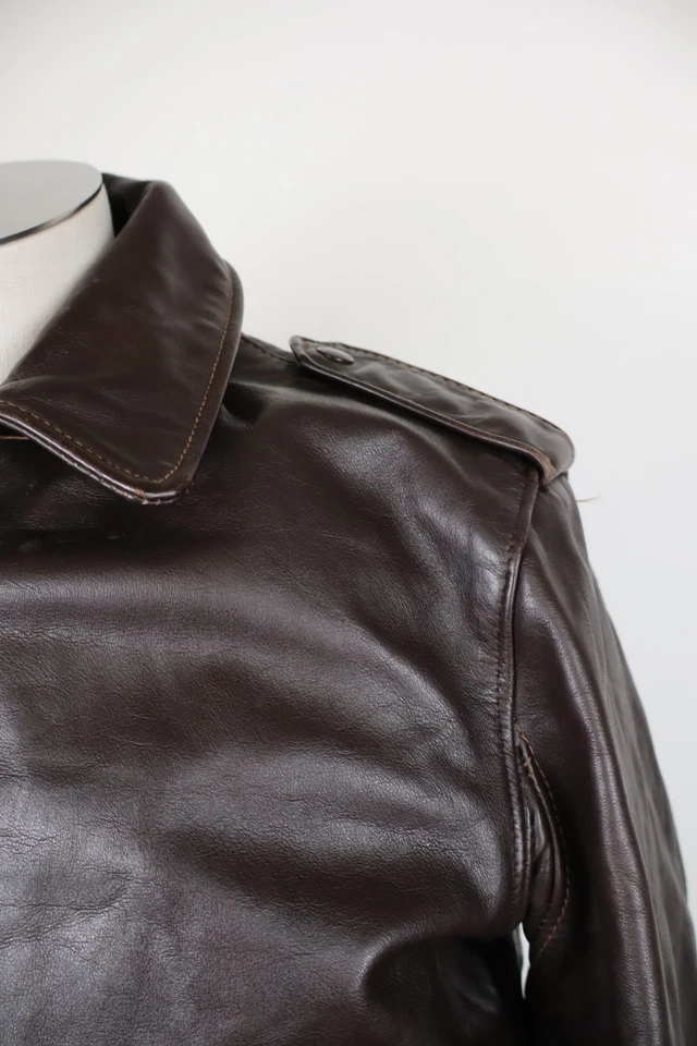 SCHOTT GIUBBINO PELLE GIACCA UOMO Tg 38 MAN VINTAGE LEATHER JACKET CASUAL LOGO Foto 2 de 4