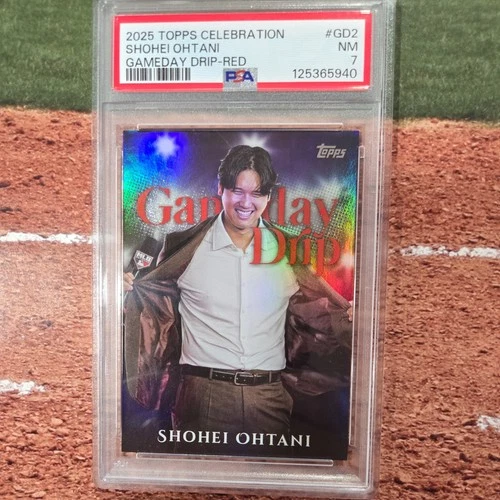 2025 Topps Series 1 Gameday Drip-Red Shohei Ohtani 2/5 PSA 7 LA DODGERS