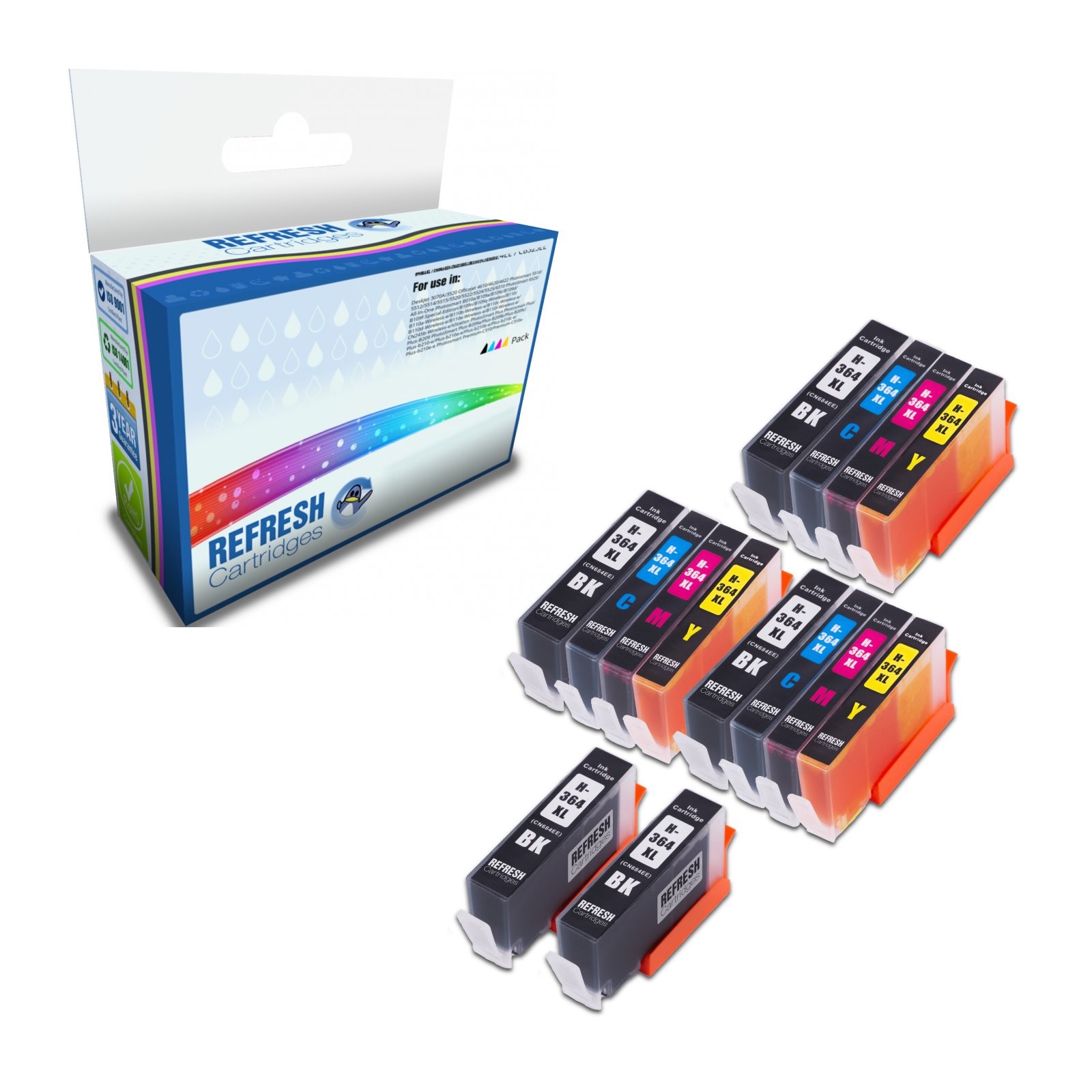 Refresh Cartridges Saver Pack 14x 364XL Ink Compatible With HP Printers