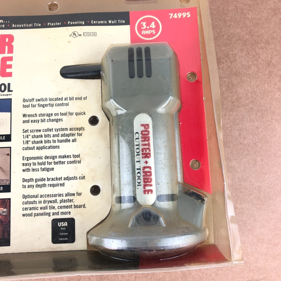 Vintage NOS Porter Cable Cutout Tool Model 7499S Rotary Tool Router Made in USA - Image 4 of 4