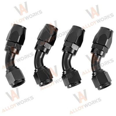 4pcs 10 AN Hose End Fitting 45 Degree Swivel for CPE Braided Hose Black US.NEW.
