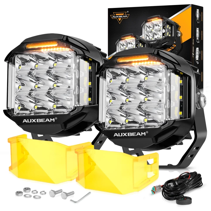 Barra de luz de trabajo LED redonda de 5 pulgadas DRL Spot Pods para BMW Chevy Mazda Mercedes-Benz Foto 4 de 4