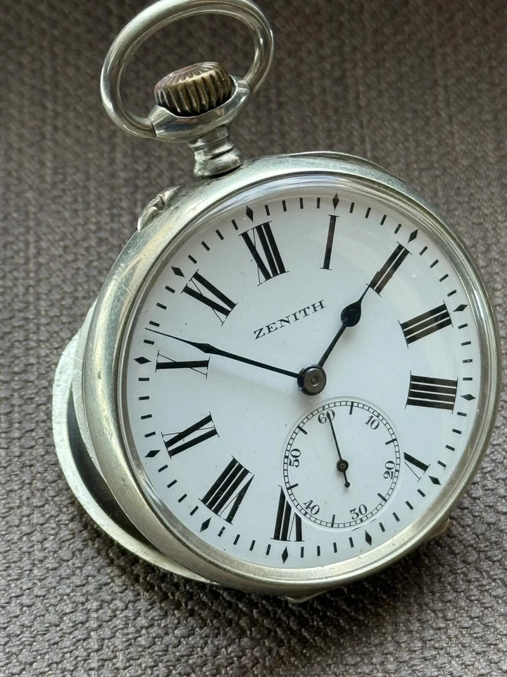 Antiguo Reloj de Bolsillo Zenith Mecánico Gran Premio Suizo Raro Antiguo Cara Abierta 20º Foto 3 de 4