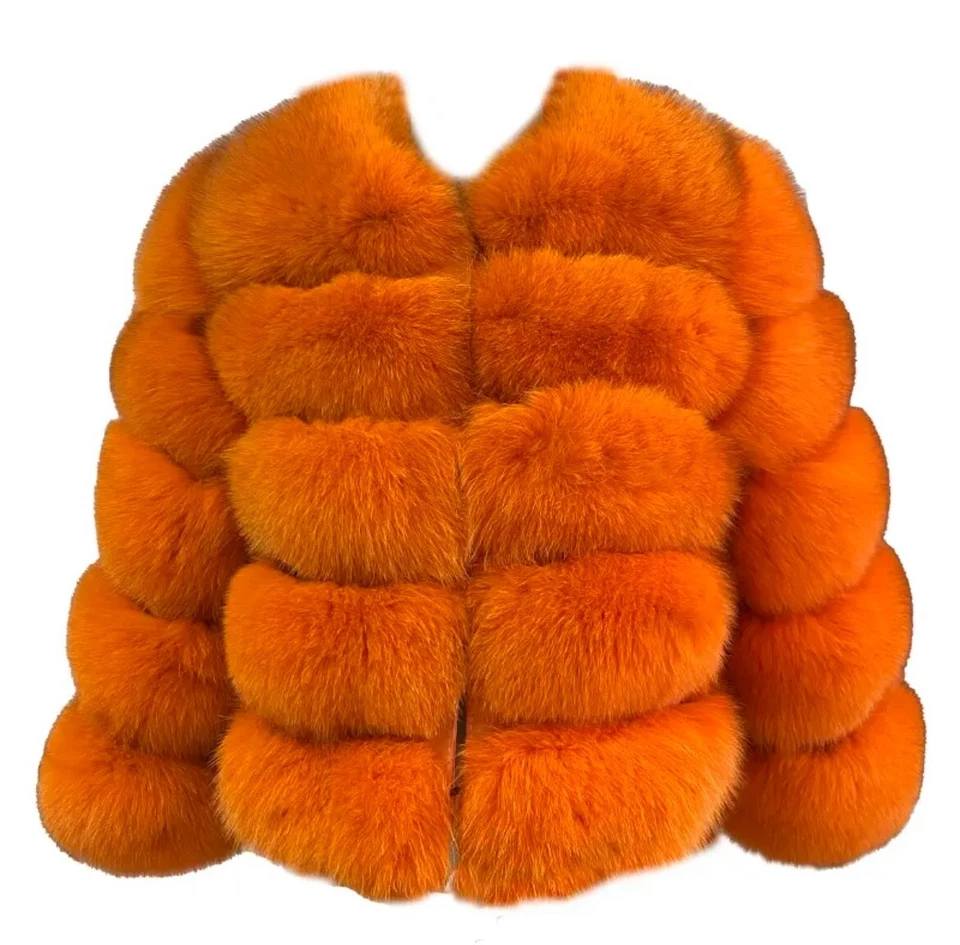 Real Fox Fur jacket Coat Genuine Fur winter jacket Fur clothing ladies winter - Image 3 of 4