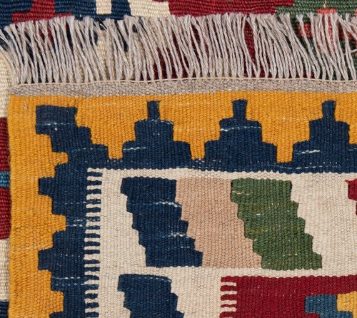 Kelim 151x102 cm Handgewebter Perserteppich Kilim Wolle Carpet Rug Orient Rot - Bild 7 von 7