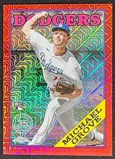 2023 TOPPS CHROME MICHAEL GROVE RED MOJO REFRACTOR RC #1/5 DODGERS