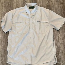 Stillwater Supply Co men  s L button down sports top grey side mesh ventilation