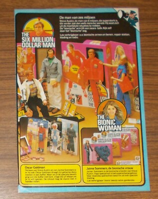Seltene Werbung Kenner BIONIC WOMAN & SIX MILLION DOLLAR MAN 1977