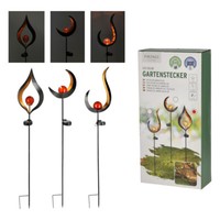 LED Solar Garten Stecker Deko Erdspieß Warmweiß Mond Sichel Flamme AußEn Wege