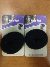 2 Pk Hype Hair Bun Maker, Bun Donut, Chignon Frame Ring, Black Shaper 3981 R8P1a