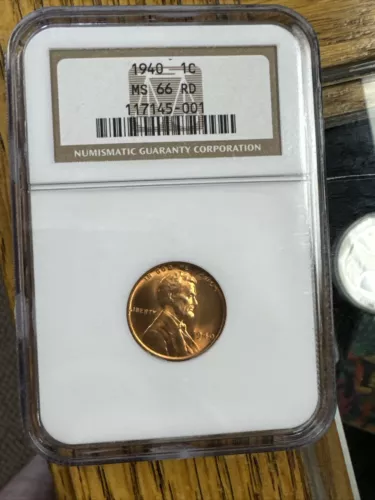 1940 P Wheat Cent NGC MS 66 RD