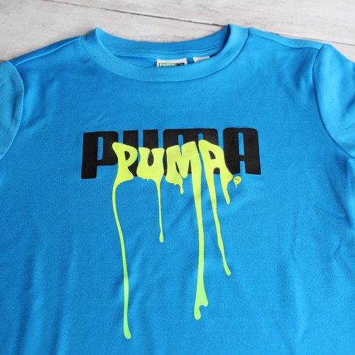 Puma Boy's Athletic Shorts T Shirt Set Youth Size 4 4T Blue Black Lime - Picture 3 of 9