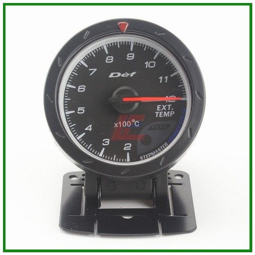 2.5" 60mm black face gauge advanced ext temp gauge amber red/ white lights - Picture 3 of 8