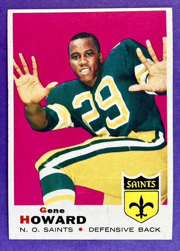 Tarjeta de fútbol americano 1969 Topps Gene Howard #149 de los New Orleans Saints - Imagen 5 de 6
