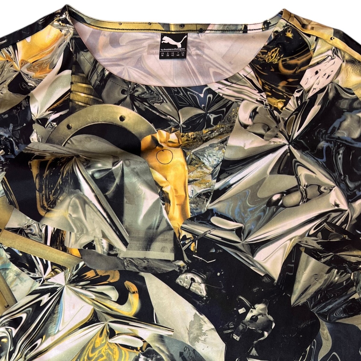 HUSSEIN CHALAYAN X PUMA Collab Abstract Graphic Print Satin Dress 
