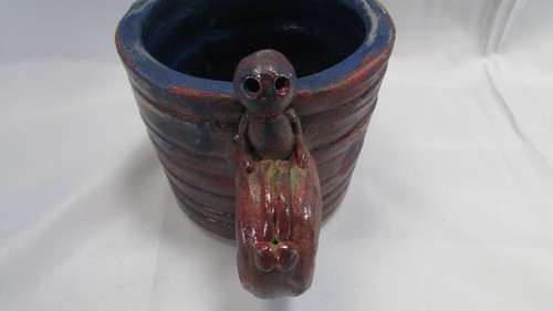 Taza de cerámica de estudio esculpida a mano alienígena extraterrestre 8 oz ÚNICA - Imagen 4 de 9