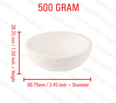 500 Gram Ceramic Alumina Crucible Melting Gold Silver Copper Jewelers