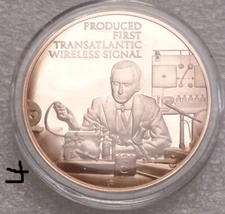 Guglielmo Marconi Long Distance Radio Transmission Telegraph Vintage Medal 