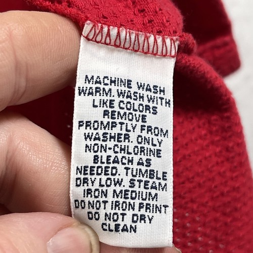 Vintage Polo Sport Ralph Lauren Herren Hemd Größe XL Rot Mesh Polo Spell Out Hergestellt in den USA - Bild 8 von 11