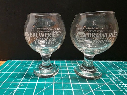 BREWERIES AND FOODIES 2014 COLORADO BENEFIT FOR TYPHOON RELIEF PHILIPPINES GLASS