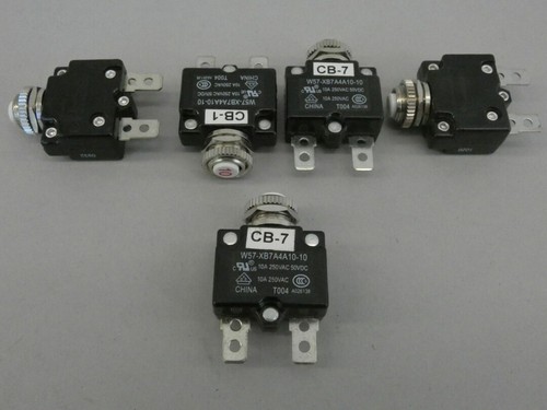 *Lot of 5* Tyco Electronics W57-XB7A4A10-10 Thermal Circuit Breakers, 10A, 25... - Picture 4 of 4