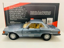 Sun Star 1977 Mercedes-Benz 350 SL Blue Grel 4 Door Open 1:18 New Original Box