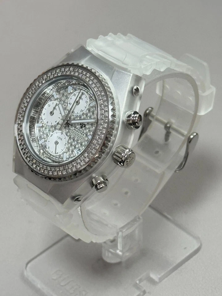 Reloj Aqua Master con bisel de diamantes de acero inoxidable esfera MOP con esfera W#13 Foto 2 de 3