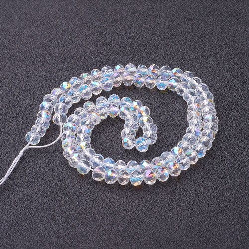 Cuentas de vidrio de cristal de 10 hilos rondelle facetadas pequeñas cuentas sueltas artesanía de cuentas 6x4 mm - Imagen 41 de 57