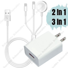 For iPhone Apple Watch iWatch 7/6/5/4/3/2/1/SE USB Magnetic Charger Cable Cord