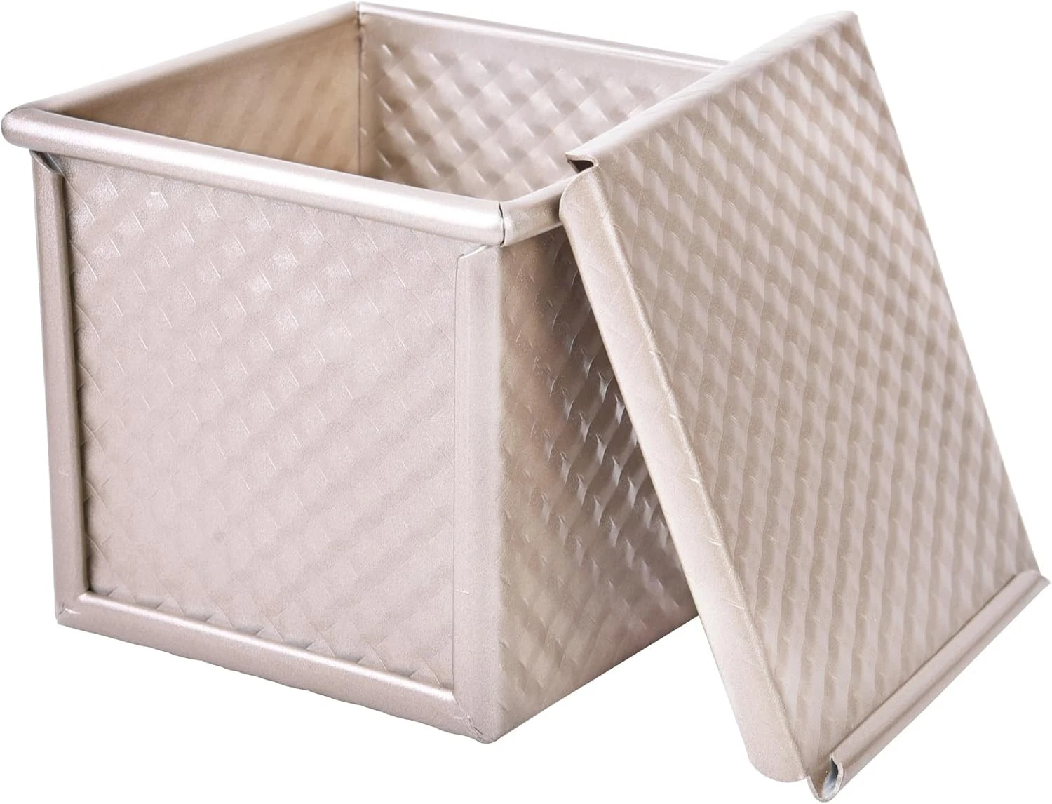 Mini Pullman Loaf Pan with Lid 0.55Lb Non-Stick Rectangle Flat Toast Box for