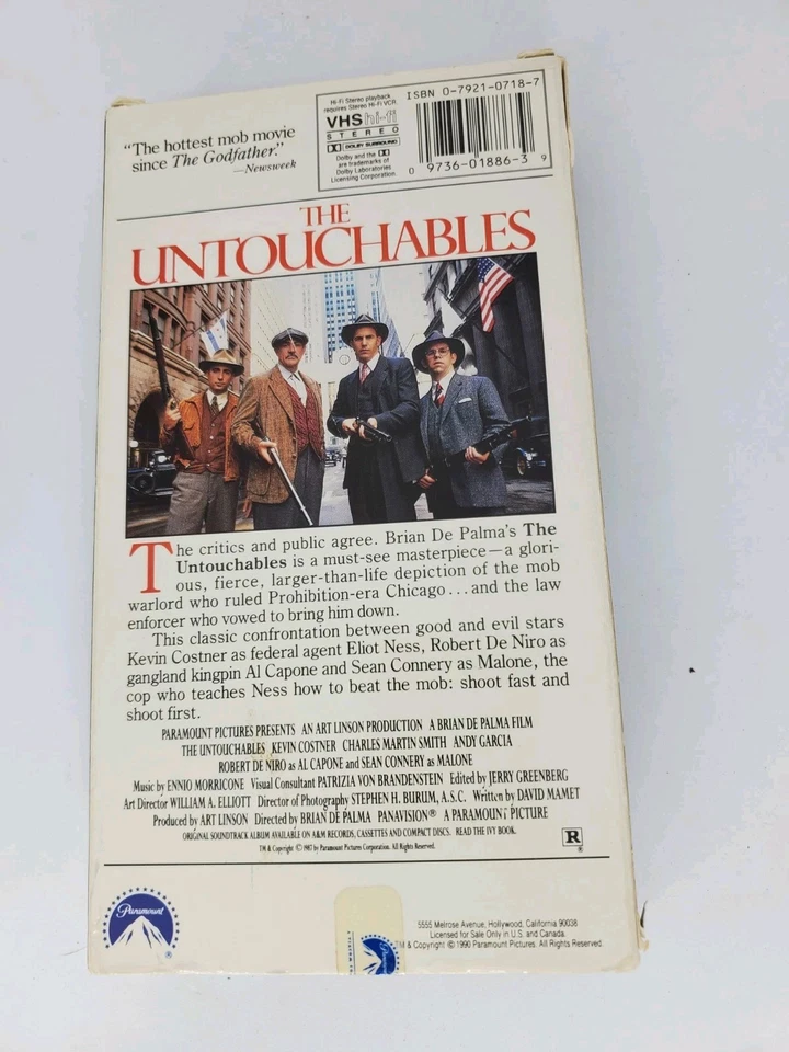 The Untouchables - Kevin Costner, Sean Connery - 1987 - Paramount VHS - Image 3 of 4