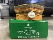 Longaberger 2001 Twinkle, Twinkle Tree-Trimming Basket with Tie-On - No lid