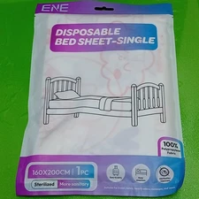 ENE Disposable Bed Sheet Single 160x200cm 100% Polypropylene Sterilized