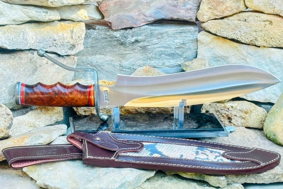 Impact Cutlery Custom Fixed Blade Sasquatch Bowie Knife 18" Wood Handle Knives - Image 2 of 4