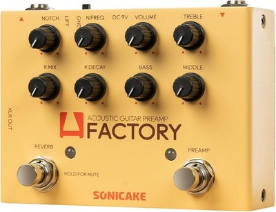 SONICAKE Akustikgitarre Effekt-Pedal Vorverstärker Chorus Verzögerung Hall Dual