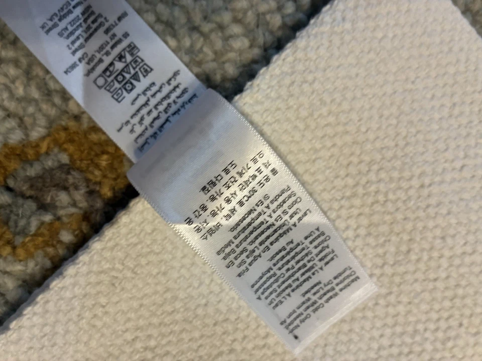 "Mesa de lona de algodón West Elm beige y marfil 14""x90"" nueva sin etiquetas" Foto 4 de 4