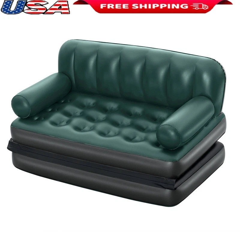 5-in-1 Air Couch Inflatable Double Sofa Lounge Recliner Bed Portable Comfortable