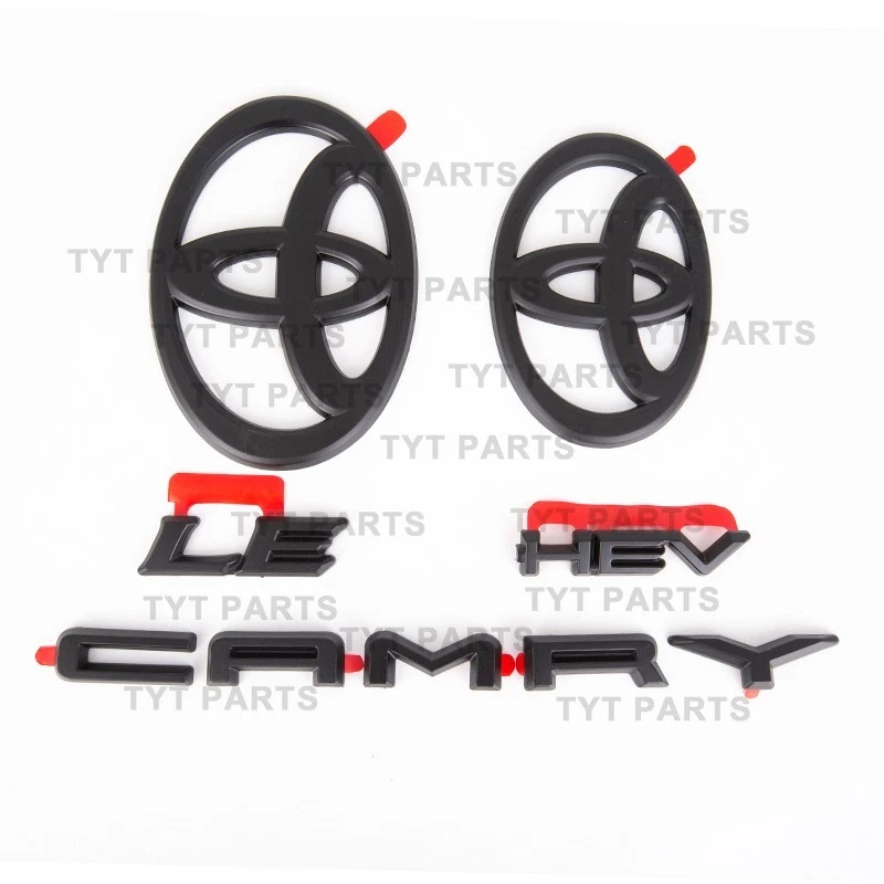 NUEVO OEM TOYOTA 2025+ CAMRY HYBRID LE HEV BLACKOUT EMBLEMA SUPERPOSICIONES CONJUNTO Foto 4 de 4