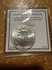 U.S. Mint American Eagle 2016 1 oz Silver Coin Certificate Number 223150