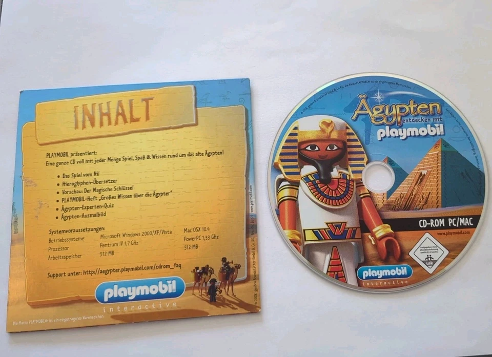 CD-ROM PC/ MAC. Ägypten entdecken mit Playmobil. sehr guter Zustand kein Kratzer - Bild 2 von 2