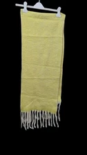 Erfurt Luxury Yellow Fringed Scarf 76x12"  Soft Cozy Wool Blend NWT Denmark