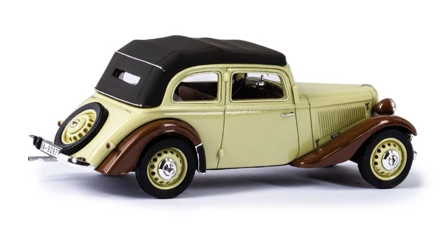 1934-41 Adler Trumpf Junior Cabrio-limousine beige-marron 1/43 résine tout monté - Photo 2/4