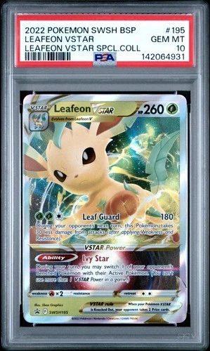 2022 Pokémon Black Star Promo LEAFEON VSTAR #SWSH195 Special PSA 10 Gem Mint