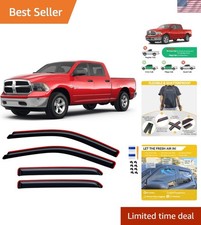 in-Channel Rain Guards for 2009-2018 Dodge Ram 1500 Crew Cab, 2010-2025 Ram 2...